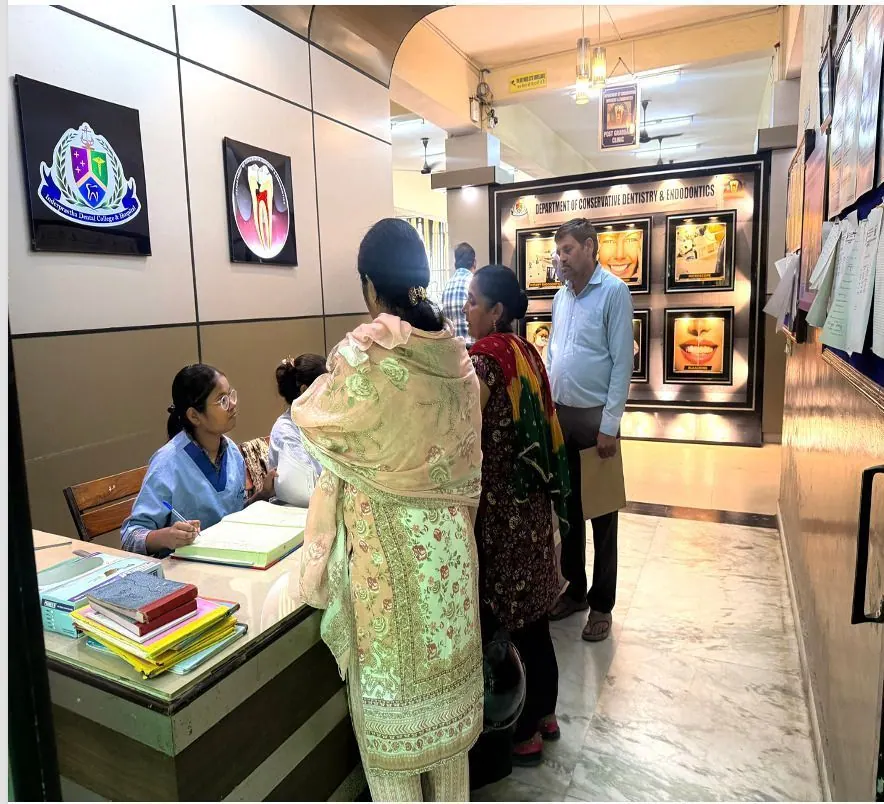Reception and entrance area, Postgraduate section (MDS), Department of Conservative Dentistry & Endodontics, Inderprastha Dental College