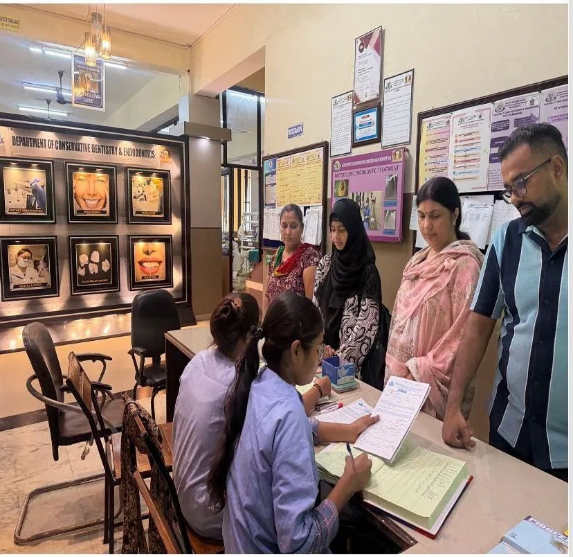 Patient registration desk, Postgraduate section (MDS), Department of Conservative Dentistry & Endodontics, Inderprastha Dental College