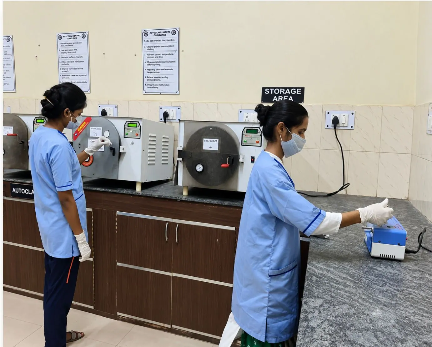 Sterilisation room, Postgraduate section (MDS), Department of Conservative Dentistry & Endodontics, Inderprastha Dental College