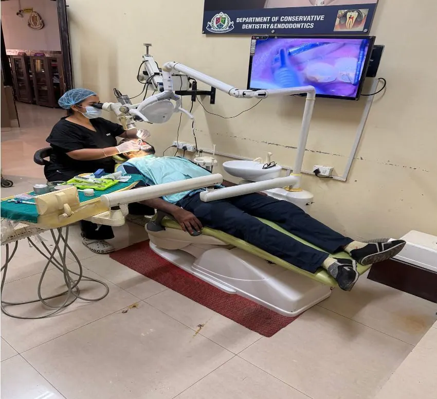 Dental operating microscope room 1, Postgraduate section (MDS), Department of Conservative Dentistry & Endodontics, Inderprastha Dental College
