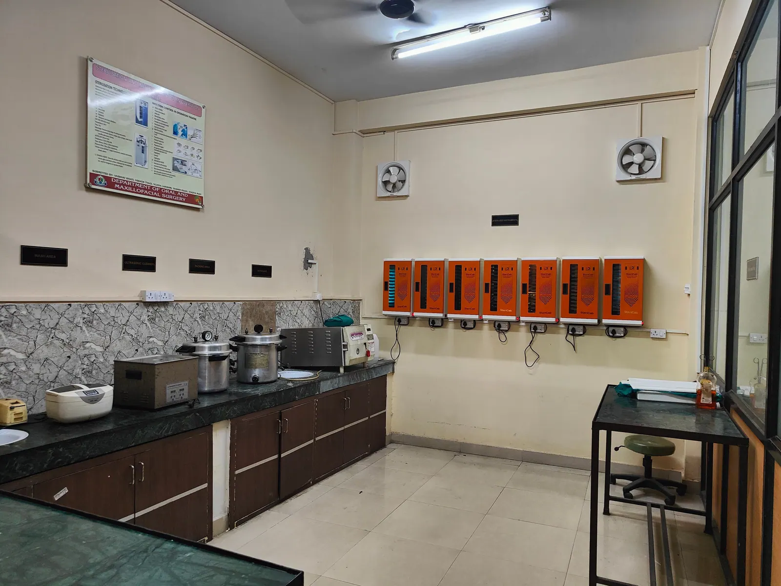 Sterilisation room, Department of Oral & Maxillofacial Surgery, Inderprastha Dental College