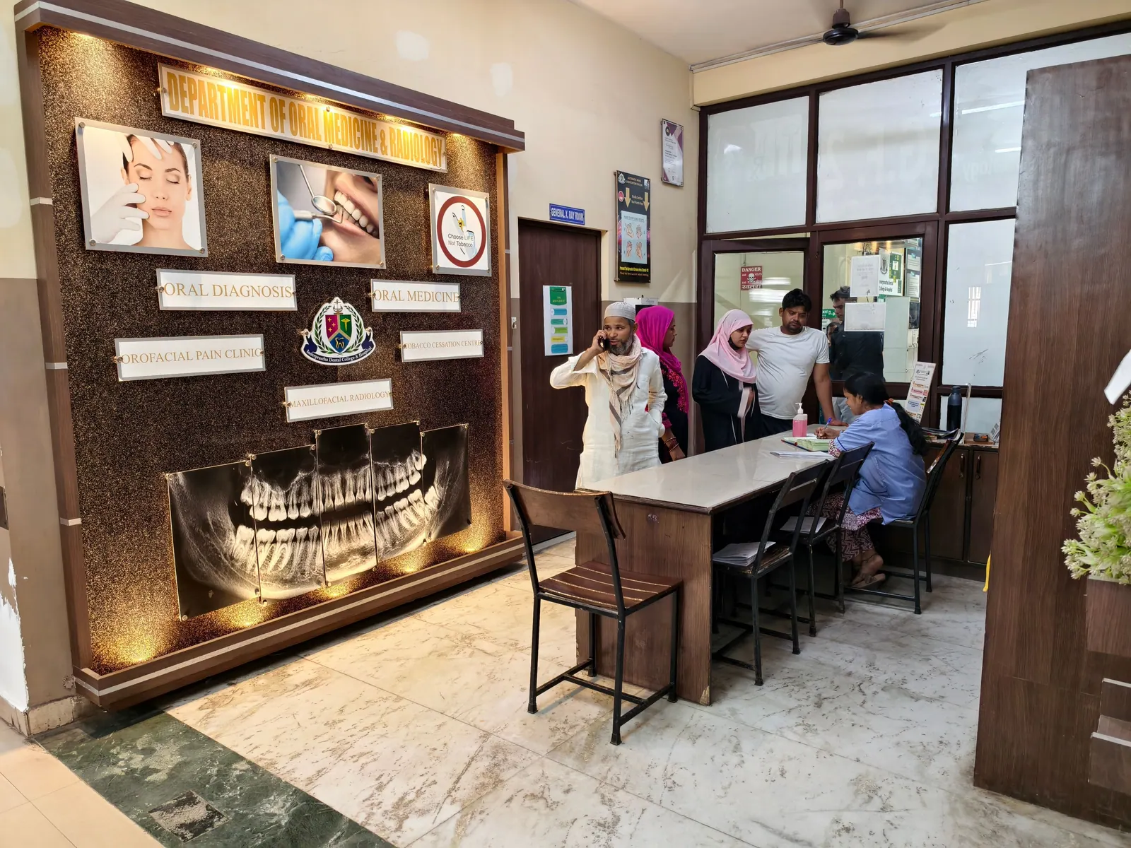 Registration counter, Department of Oral Medicine & Radiology, Inderprastha Dental College