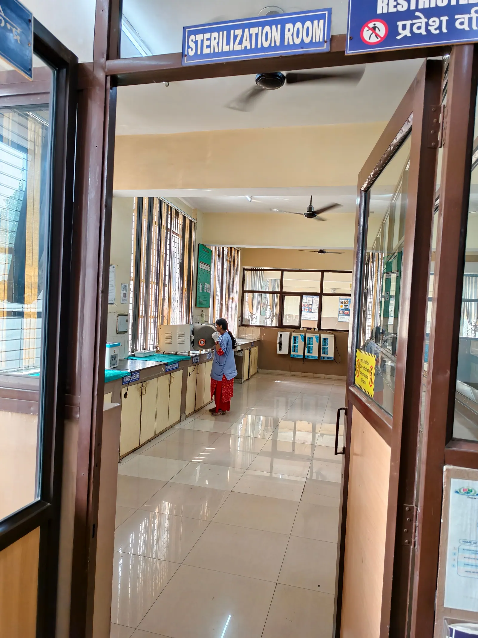 Sterilisation room, Department of Oral Medicine & Radiology, Inderprastha Dental College