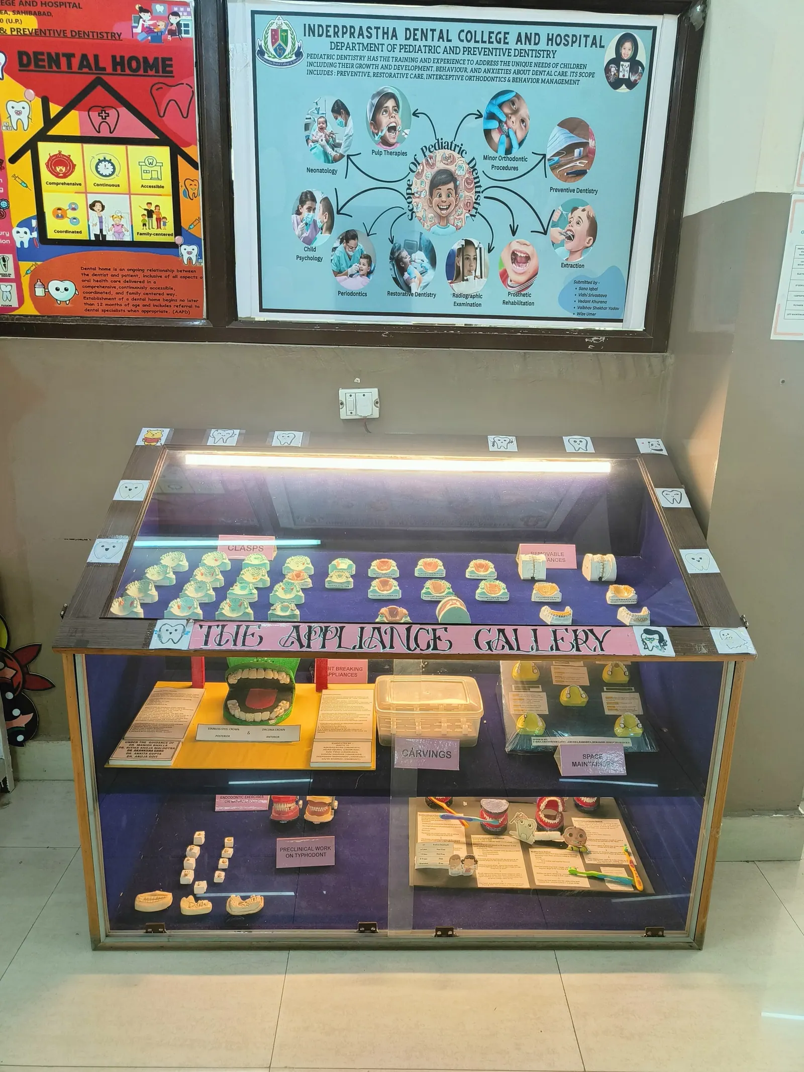 Display museum and appliance gallery, Undergraduate section (BDS), Department of Paedodontics & Preventive Dentistry, Inderprastha Dental College