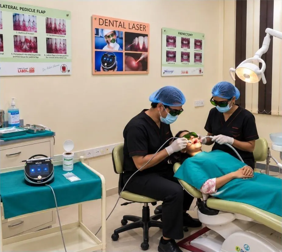 Laser room: gum treatment with the diode laser, Department of Periodontology, Inderprastha Dental College
