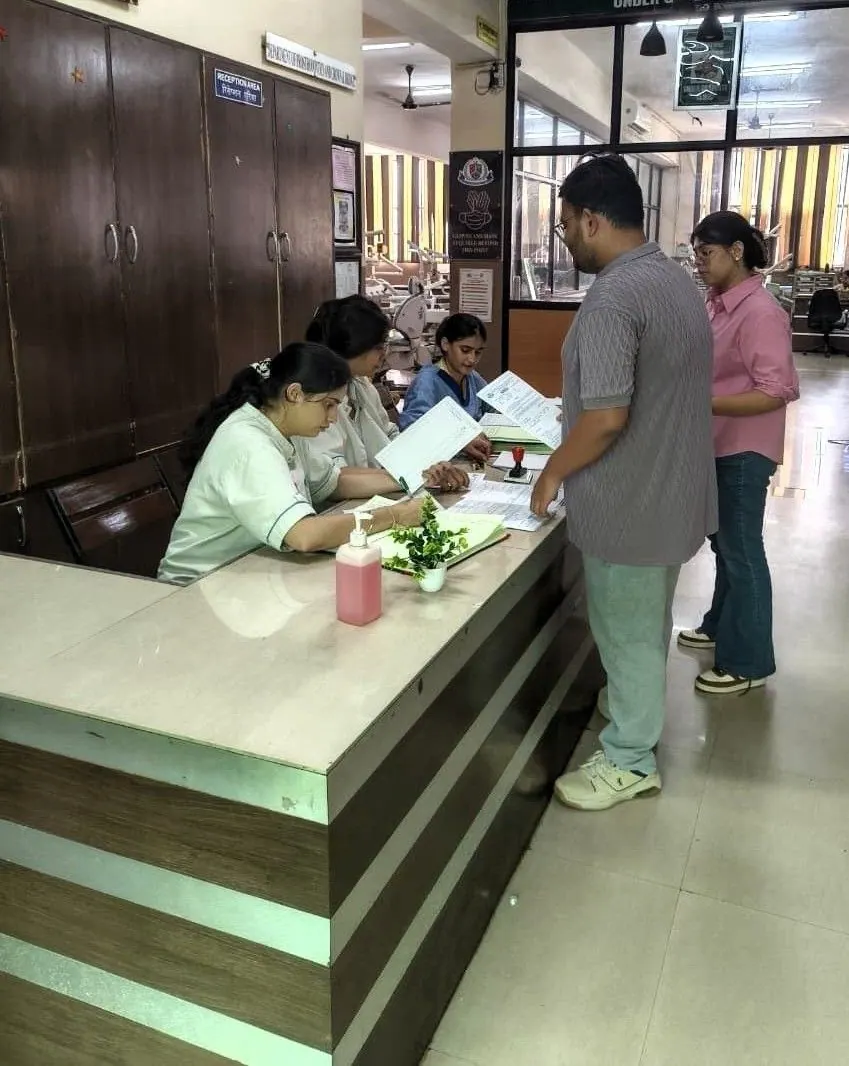 Department reception, Undergraduate section (BDS), Department of Prosthodontics and Crown & Bridge, Inderprastha Dental College