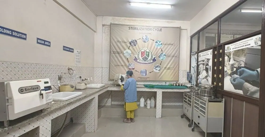 Sterilisation room, Undergraduate section (BDS), Department of Prosthodontics and Crown & Bridge, Inderprastha Dental College