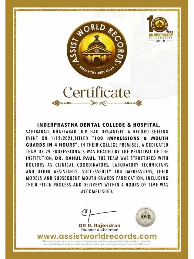 World record: 100 impressions and mouth guards in 4 hours — Assist World Records